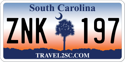 SC license plate ZNK197