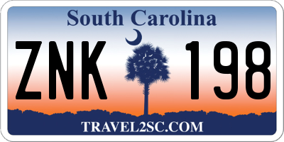 SC license plate ZNK198