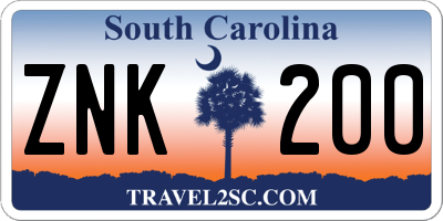SC license plate ZNK200