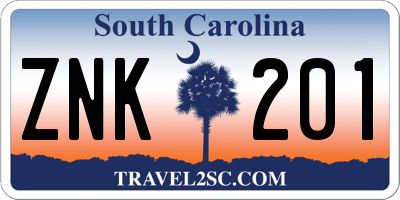 SC license plate ZNK201