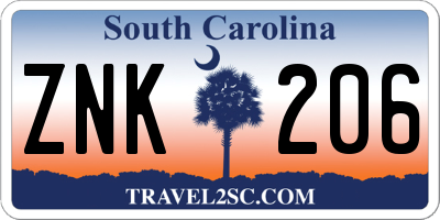 SC license plate ZNK206