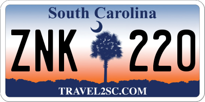 SC license plate ZNK220