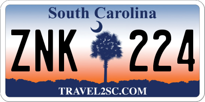 SC license plate ZNK224