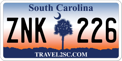 SC license plate ZNK226