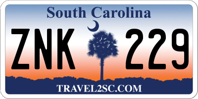 SC license plate ZNK229