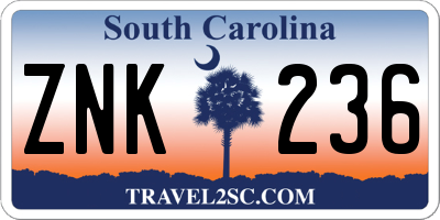 SC license plate ZNK236