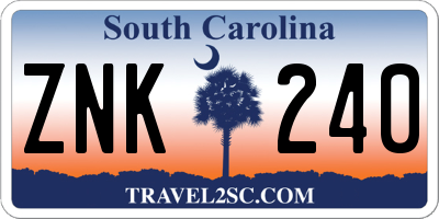 SC license plate ZNK240