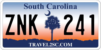 SC license plate ZNK241