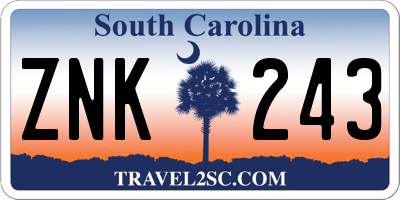 SC license plate ZNK243