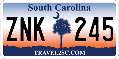 SC license plate ZNK245