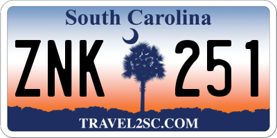 SC license plate ZNK251