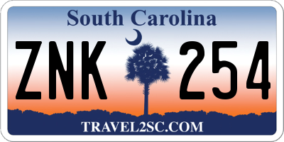 SC license plate ZNK254