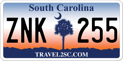 SC license plate ZNK255