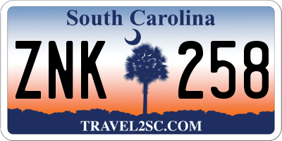 SC license plate ZNK258