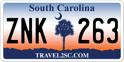 SC license plate ZNK263