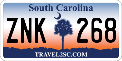 SC license plate ZNK268