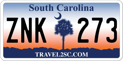 SC license plate ZNK273