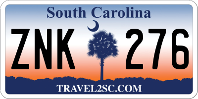 SC license plate ZNK276