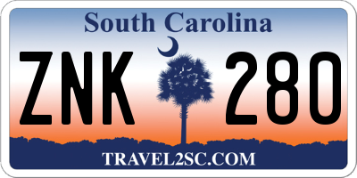 SC license plate ZNK280