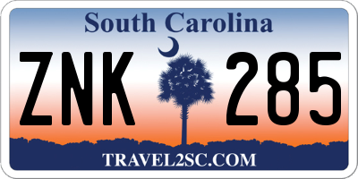 SC license plate ZNK285