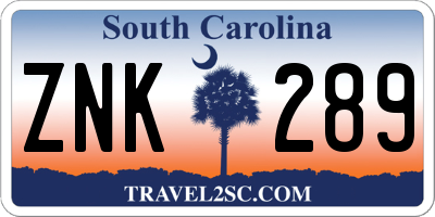 SC license plate ZNK289