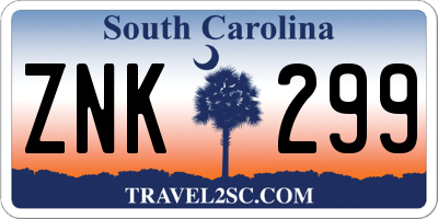 SC license plate ZNK299