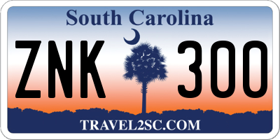 SC license plate ZNK300