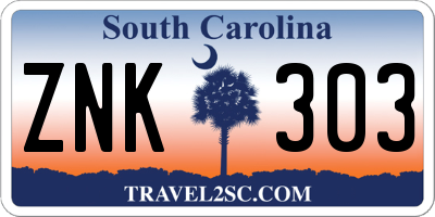 SC license plate ZNK303