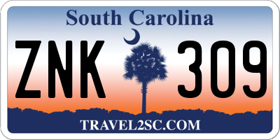 SC license plate ZNK309