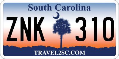 SC license plate ZNK310