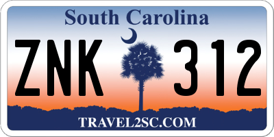 SC license plate ZNK312