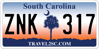 SC license plate ZNK317