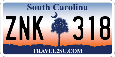 SC license plate ZNK318