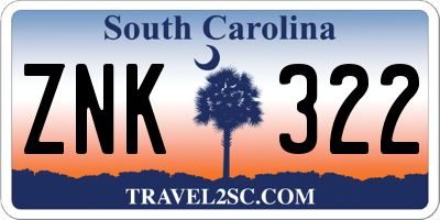 SC license plate ZNK322