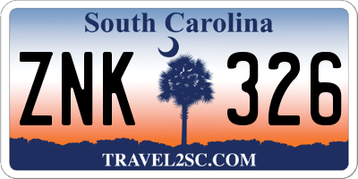 SC license plate ZNK326