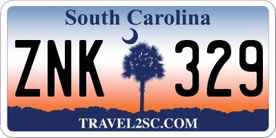SC license plate ZNK329