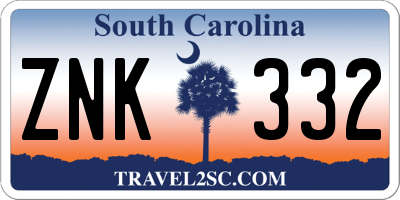 SC license plate ZNK332