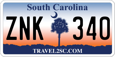 SC license plate ZNK340