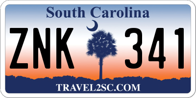 SC license plate ZNK341