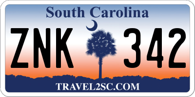 SC license plate ZNK342