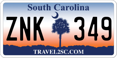 SC license plate ZNK349