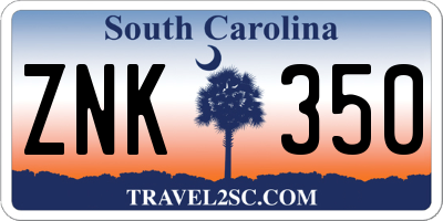 SC license plate ZNK350