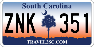 SC license plate ZNK351