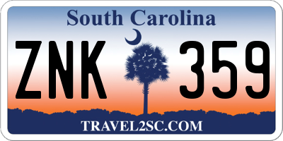 SC license plate ZNK359