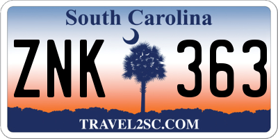 SC license plate ZNK363