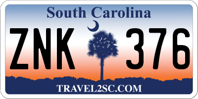 SC license plate ZNK376
