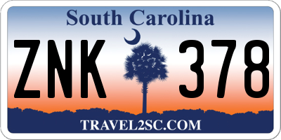 SC license plate ZNK378