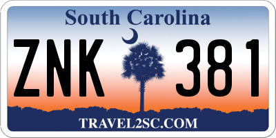 SC license plate ZNK381