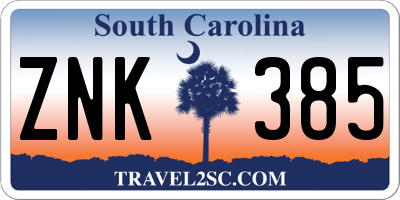 SC license plate ZNK385