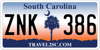 SC license plate ZNK386